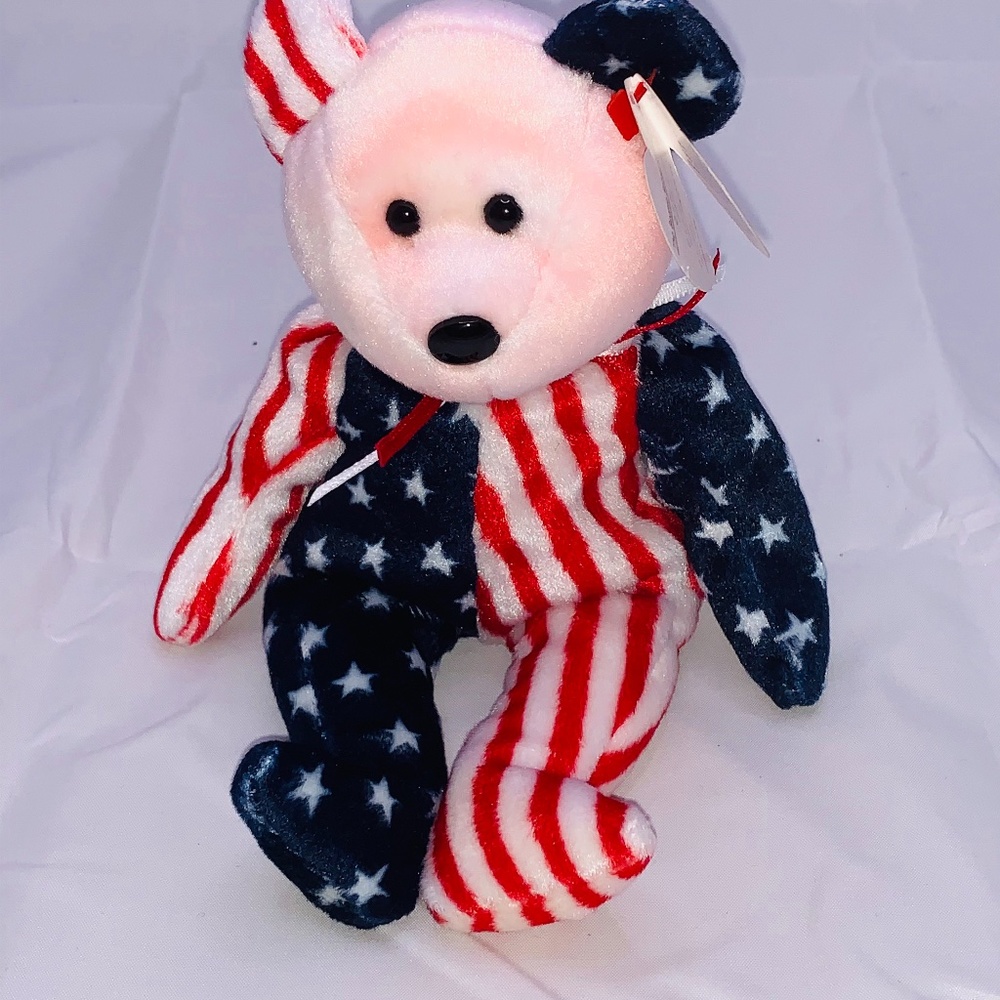 NEW: Ty Beanie Baby Spangle (Flag). 1999.